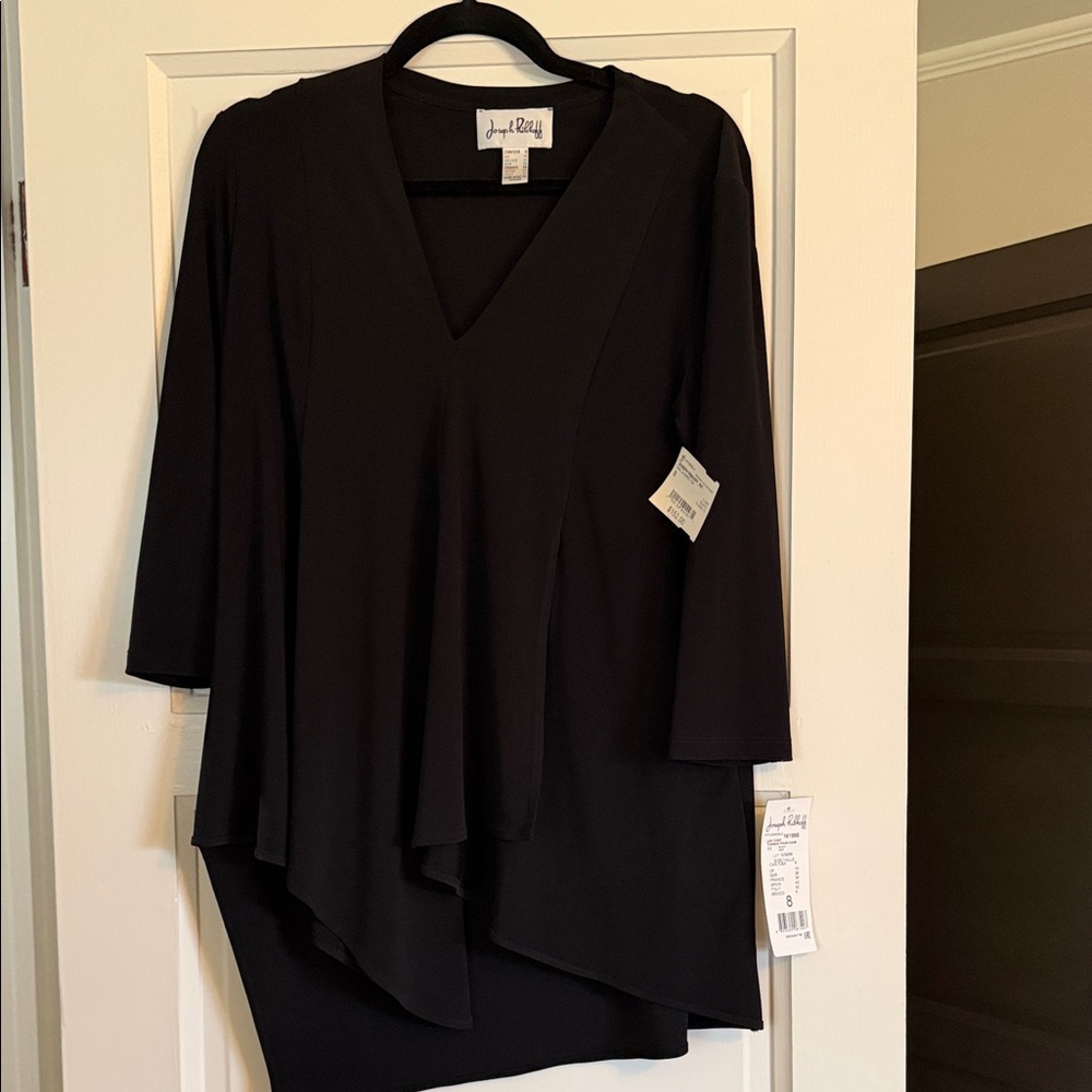 Joseph Ribkoff Black V-Neck Tunic - Picture 5 of 8
